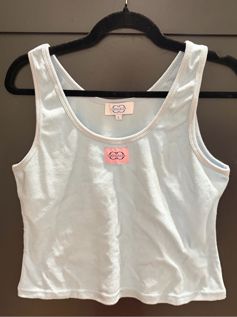 Light Blue Scoop Neck Tank Top - Women's